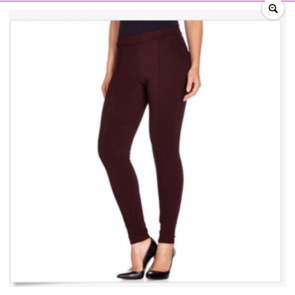Matty M Burgundy Pull On Stretch Leggings Pants XL Made in USA
